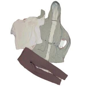 Yogalicious Cloud Plush Cinch Jacket XS NWT + 90 Degree Lavender Leggings Set